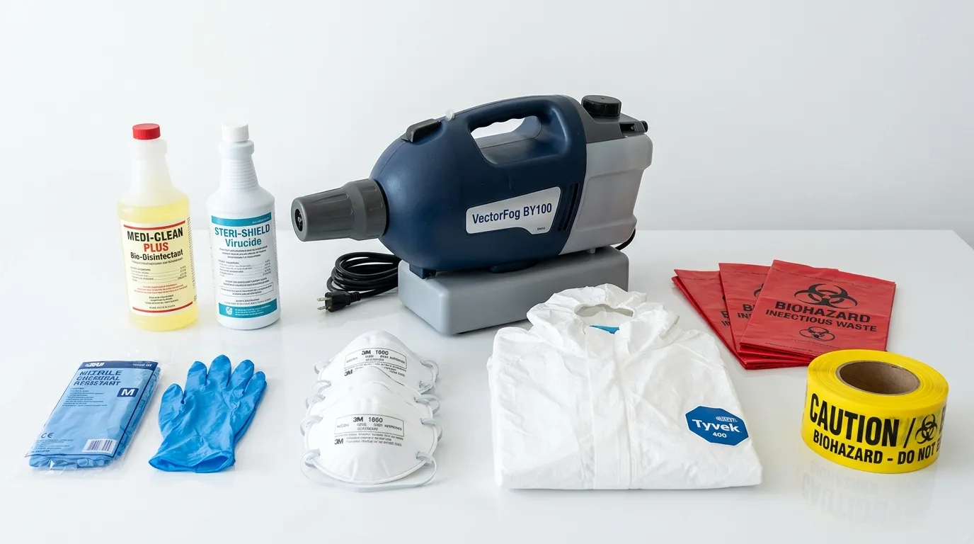 Professional biohazard remediation crew working in Highland Village