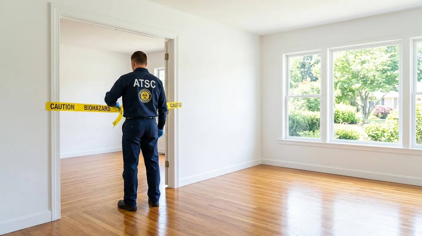 Certified biohazard cleanup crew performing Decomposition Cleanup in Highland Village